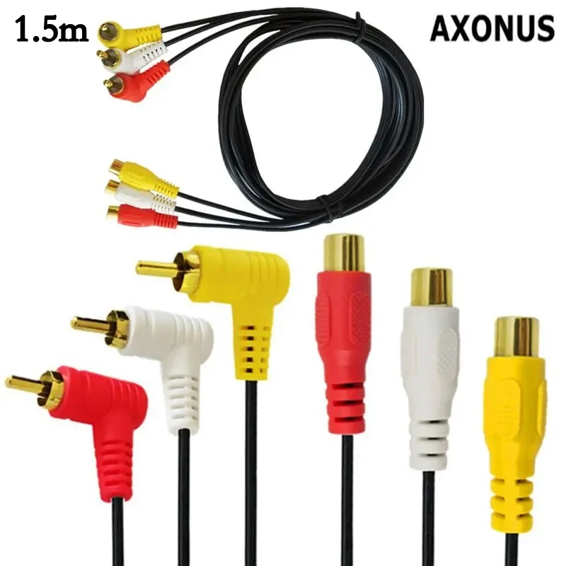 Cavo Audio E Video Gilded Av Lotus 6-Head Rca Maschio A Femmina, Maschio A Maschio Da 3 A 3 Tv Proiettore Set-Top Box Cavo Di Prolunga