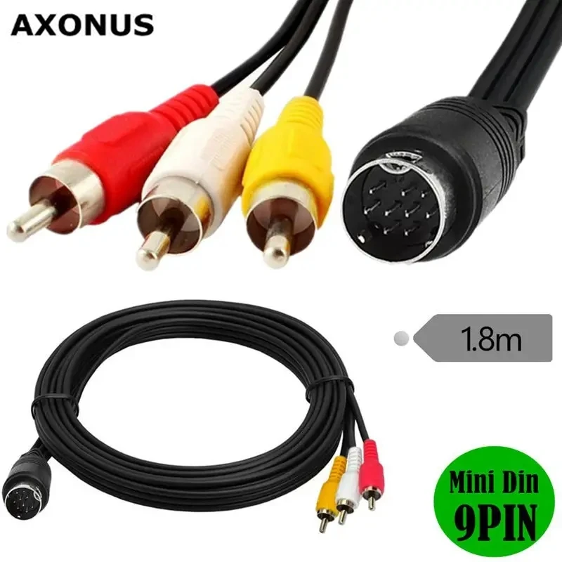 Mini Din 9Pin S-Video A 3Rca Rgb Tv Hdtv Adattatore Cavo Differenza Di Colore Cavo S-Terminal Lotus Audio Video Connection Cable