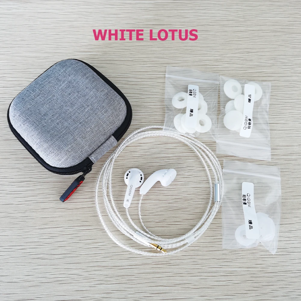 Qigom White-Lotus 300Ohm Hifi Cavo Placcato Argento Cuffie Ad Alte Prestazioni Auricolari