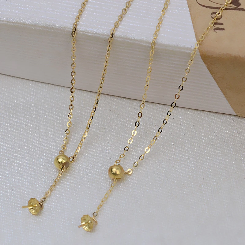 Hot Cheap Nice Quality Regolabile In Oro Giallo 18 Carati Collana Montaggio A Catena Impostazioni Accessori Au750 Gioielli Regalo Delle Donne