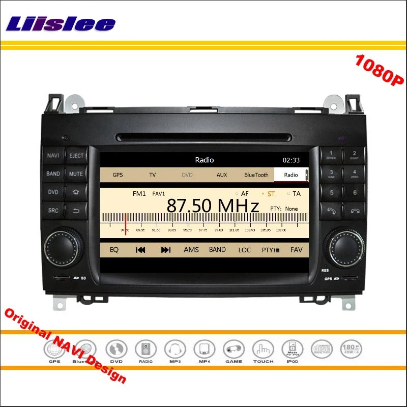 2Din Per Mercedes Benz Classe A W169 2004 ~ 2016 Autoradio Lettore Cd Dvd Navigazione Gps Sistema Schermo 1080P Unità Principale Audio Stereo