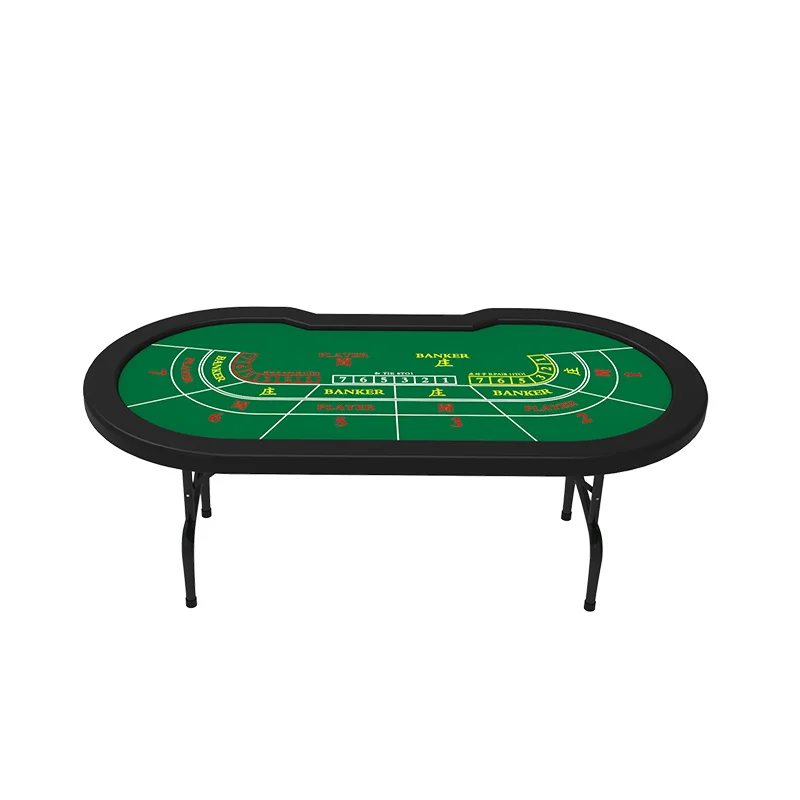 Tavolo Da Poker Ovale Baccarat Da Casinò 96 Pollici Gambe Pieghevoli Personalizzate Di Colore Verde Tavolo Da Poker Baccarat In Vendita