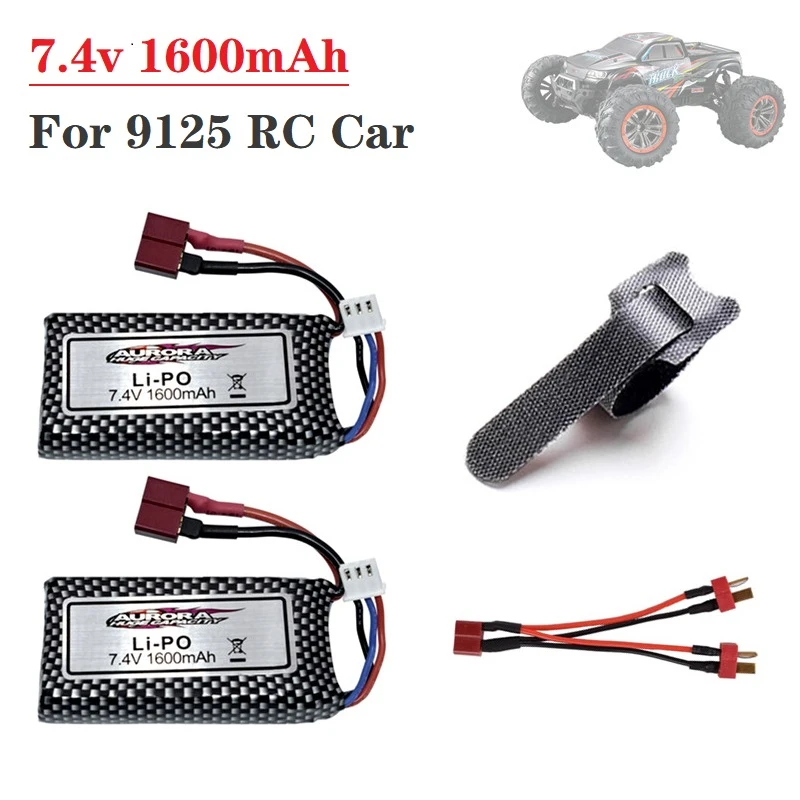 Aggiornamento A 3200Mah Originale Per 9125 Telecomando Rc Ricambi Auto 7.4V 1600Mah Batteria Lipo Xlh 9125 Batteria 1600Mah 7.4V
