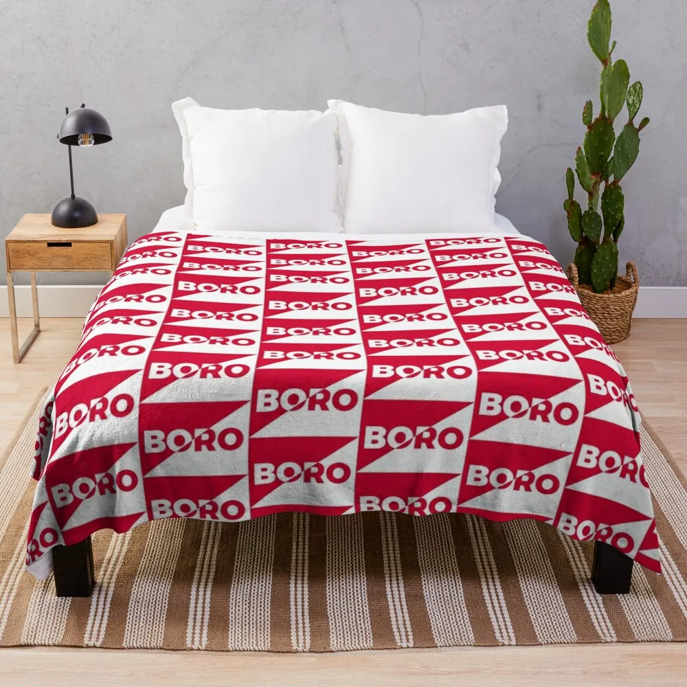 Middlesbrough Football Club - Boro Coperta Diagonale Per L'Inverno Polar Per Divano Flanella Tessuto Lusso Addensare Coperte