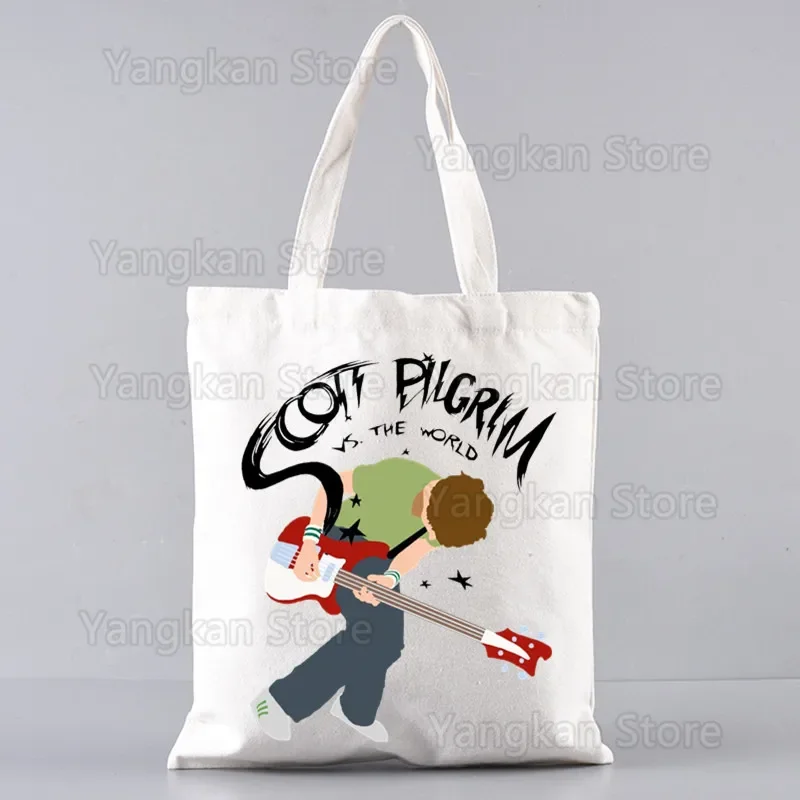 Scott Pilgrim Shopping Bag Canvas Shopper Juta Bag Pieghevole Riutilizzabile Cabas Shopper Canvas