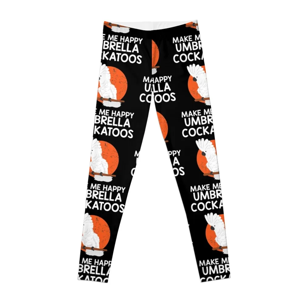 Happy Parrot Lover Ombrello Cockatoo Design Leggings Palestra Da Donna Per Ragazze Leggings Da Donna