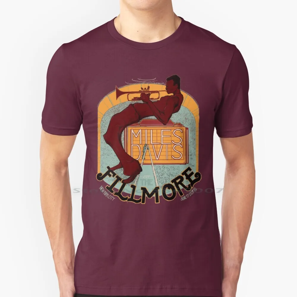Miles Davis At The Fillmore T Shirt Cotton 6Xl Miles Davis Venue Fillmore Concert Tipo Di Blue Jazz Music Trumpeter Musicista