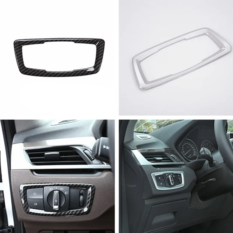 Abs Chrome Car Headlight Switch Button Cover Trim Decalcomania Del Telaio Decorativo Per Bmw X1 X2 1 Series Adesivi Per Auto Interior Styling