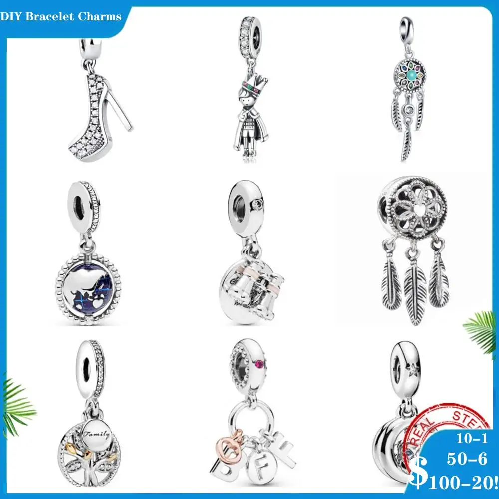 Nuovi Ciondoli In Argento Sterling 925 Sparkling Family Tree Friend Heart Charm Bead Charms Fit Bracciali Pandora Originali