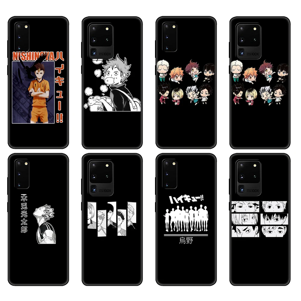 Custodia In Tpu Nera Per Samsung Galaxy S20 /S20 Plus/S20 Ultra/S20 + /S20Fe Cover Posteriore Oya Oya Oya Haikyuu Love Pallavolo