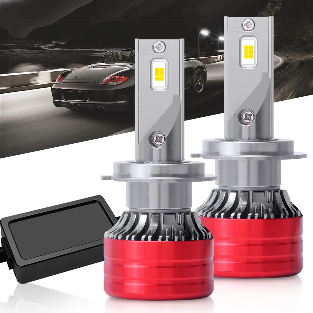 2 Pezzi Fari Auto Super Luminosi Canbus H4 H7 100W 30000Lm H1 H8 H9 H11 9005 Hb3 9006 Hb4 Fendinebbia Turbo Carlight 6000K 12V 24V