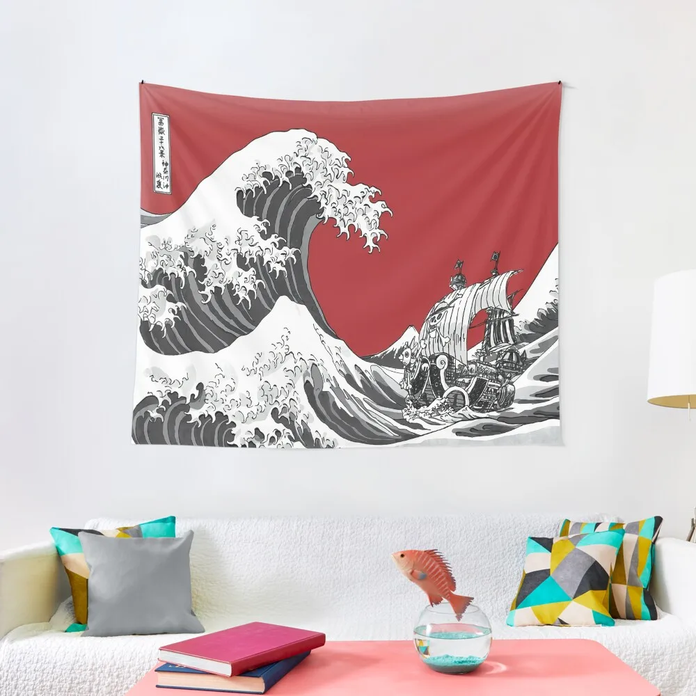 Rosso The Great Wave-Arazzo Room Decorator Things Per Decorare L'Arazzo Della Stanza