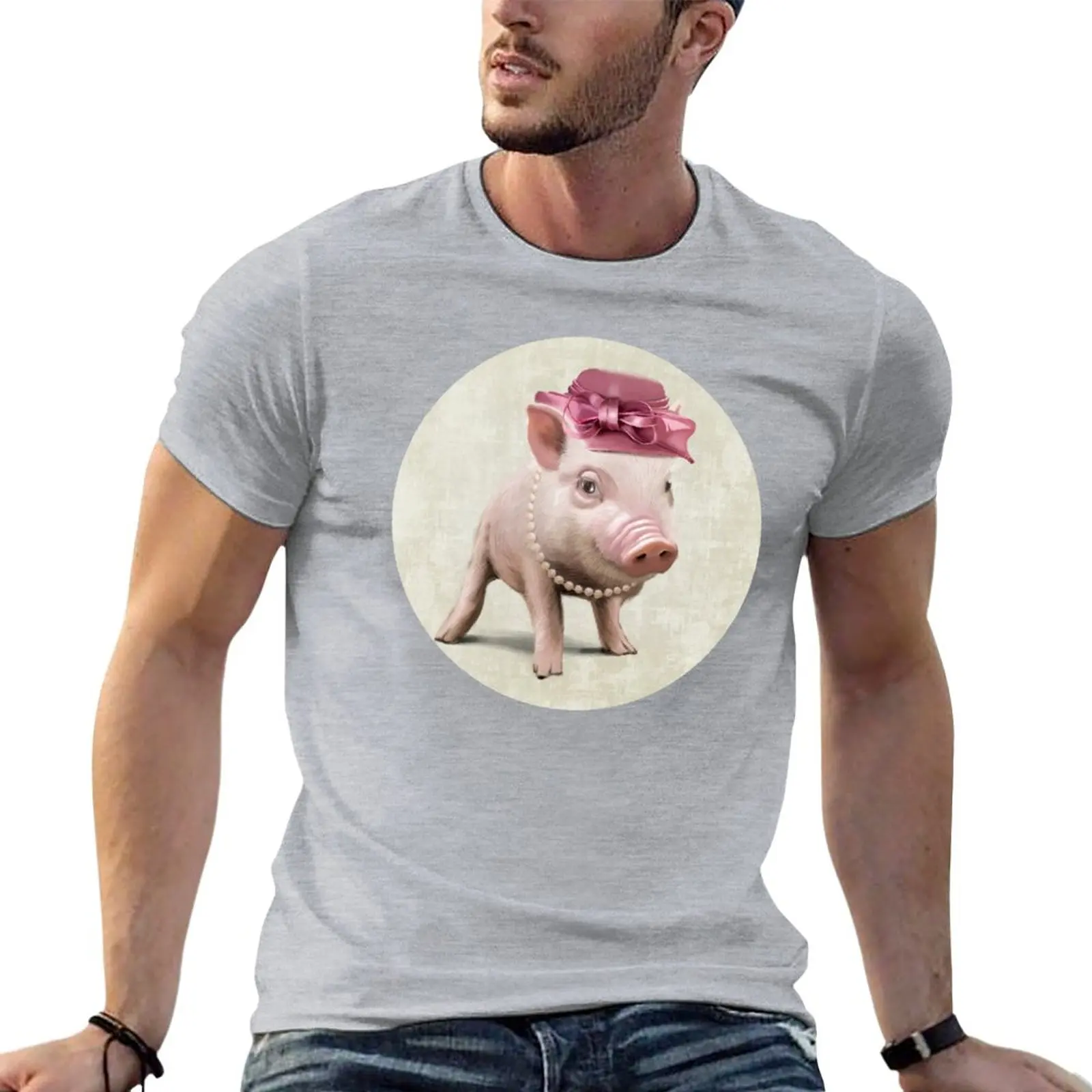 L'Elegante T-Shirt Miss Piggy Anime Vestiti Estetici Maglietta Da Uomo