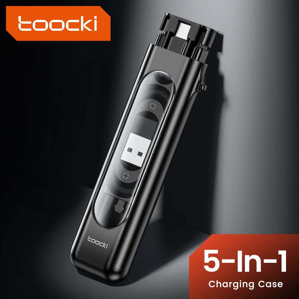 Toocki 5 In 1 Otg Adapter Kit Compact Usb C Adapter Micro Type C Lightning Converter Sim Tf Card Storage Case Per Iphone Samsung