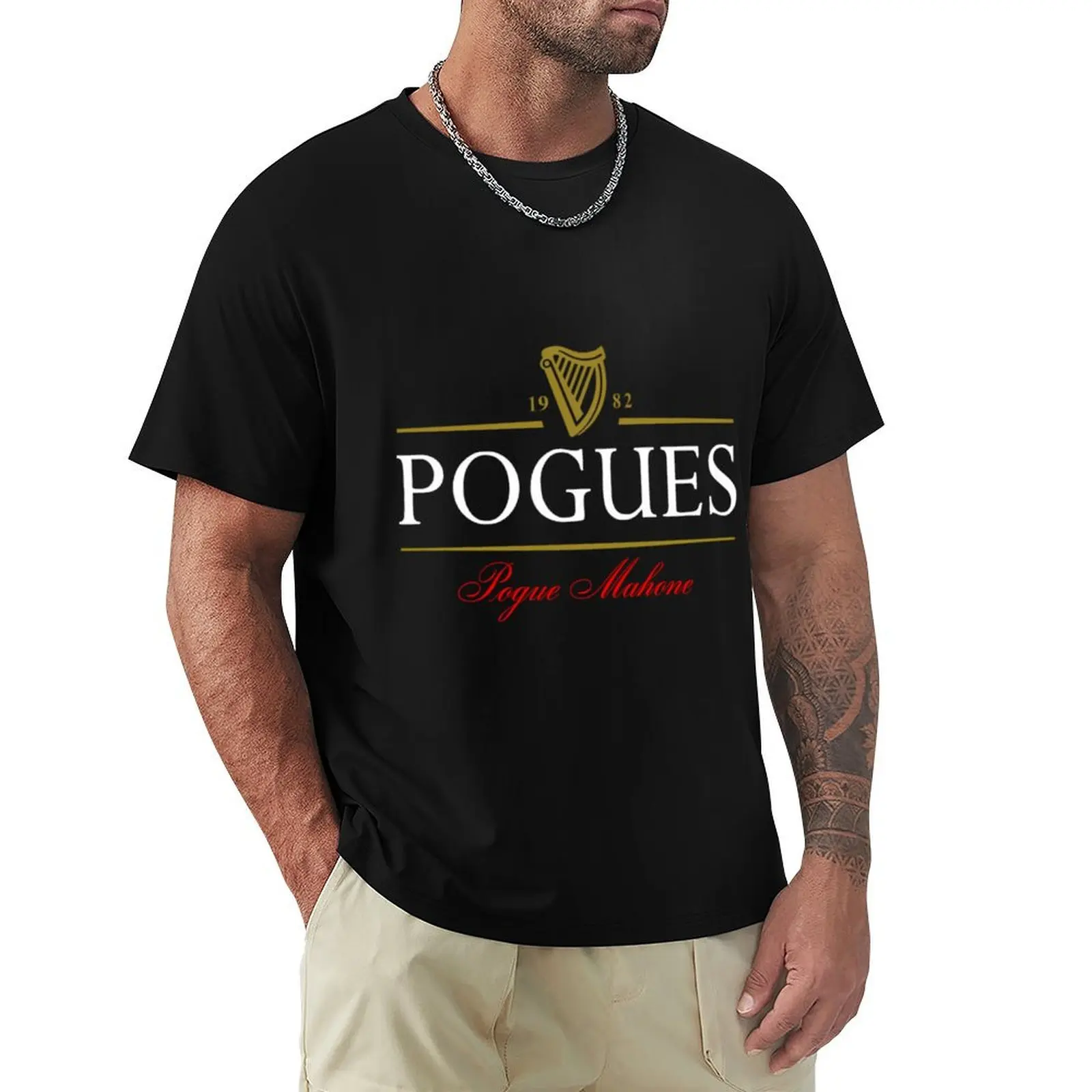 Pogues 1982 Pogue Mahone \ T-Shirt Customs Sweat T-Shirt Per Uomo Cotone