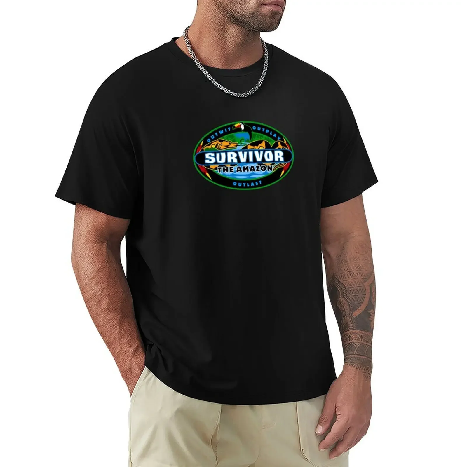 Survivor The Amazon. Serie Fans - Outwit Outplay Outlast Memorabilia T-Shirt Funnys Abbigliamento Vintage Maglietta Da Uomo Grafica