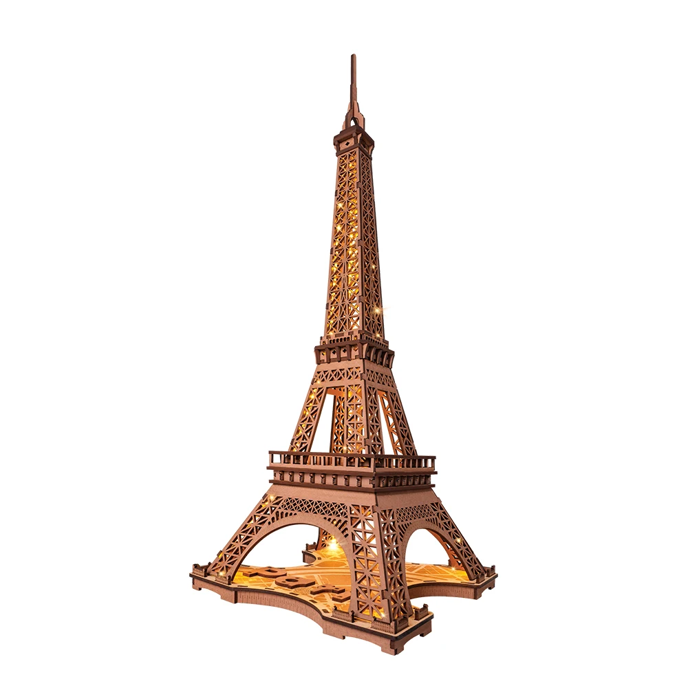 Robotime 3D Puzzle Game Night Of The Eiffel Tower 1:638 Modelli Per Bambini Kit Di Artigianato Fai Da Te Per Adulti Regalo Fai Da Te Con Luce
