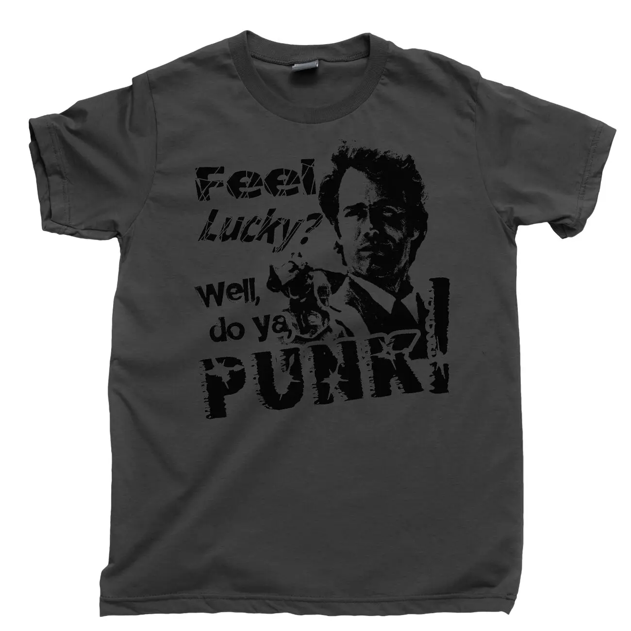 Dirty Harry T Shirt Feel Lucky Punk Clint Eastwood Western Dvd Blu Ray Box Set Maniche Lunghe O Corte