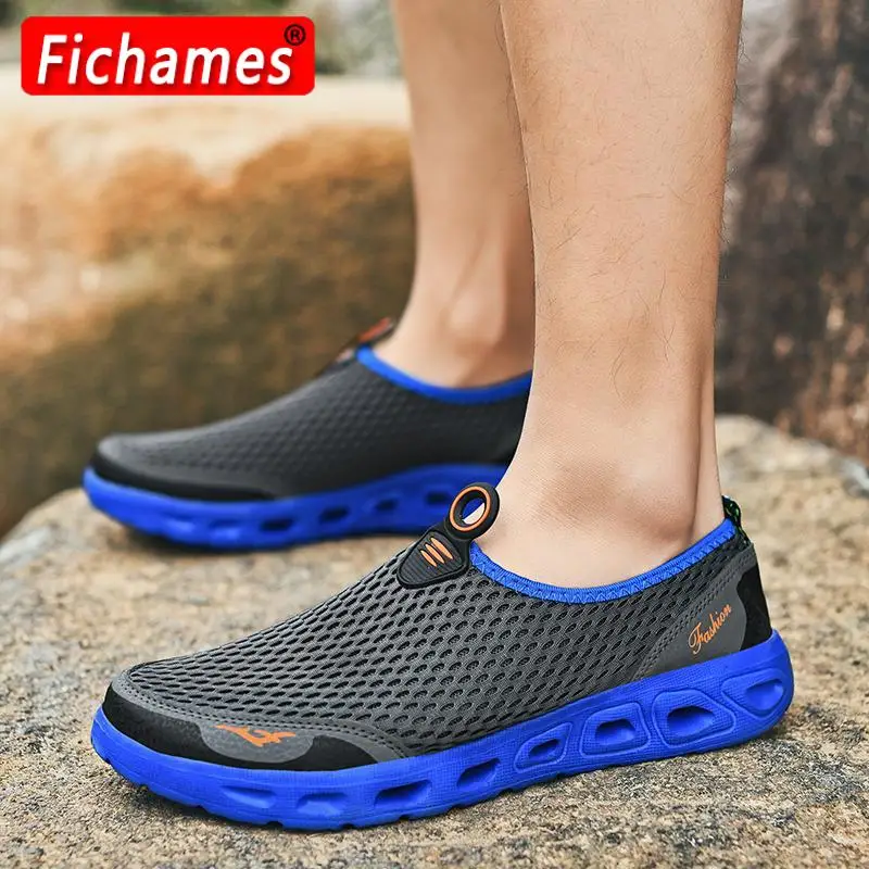 New Summer Men Casual Shoes Fashion Light Traspirante Men Mesh Sneaker Outdoor Beach Vacation Water Shoes Plus Size 35-48