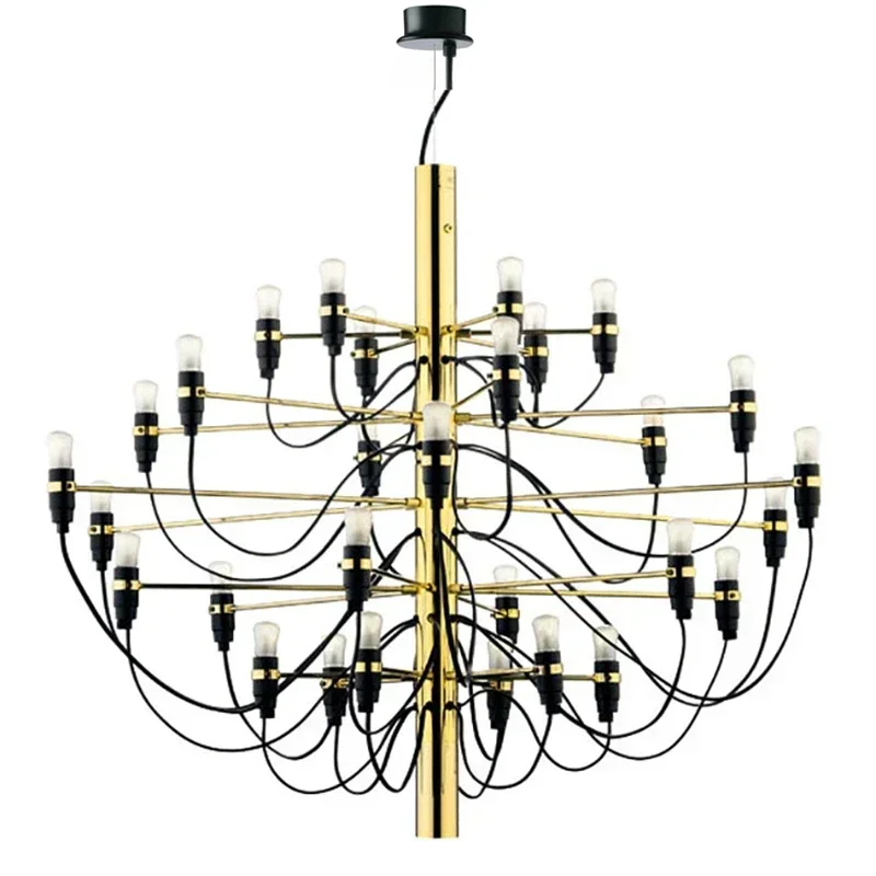 Gino Sarfatti 2097 Lampadario 50 Teste Oro Argento Lampade A Sospensione Soggiorno Hotel Camera Da Letto Decor Cucina Lampada A Sospensione
