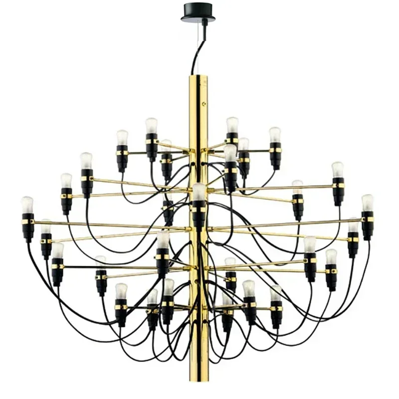 Gino Sarfatti 2097 Lampadario 50 Teste Oro Argento Lampade A Sospensione Soggiorno Hotel Camera Da Letto Decor Cucina Lampada A Sospensione