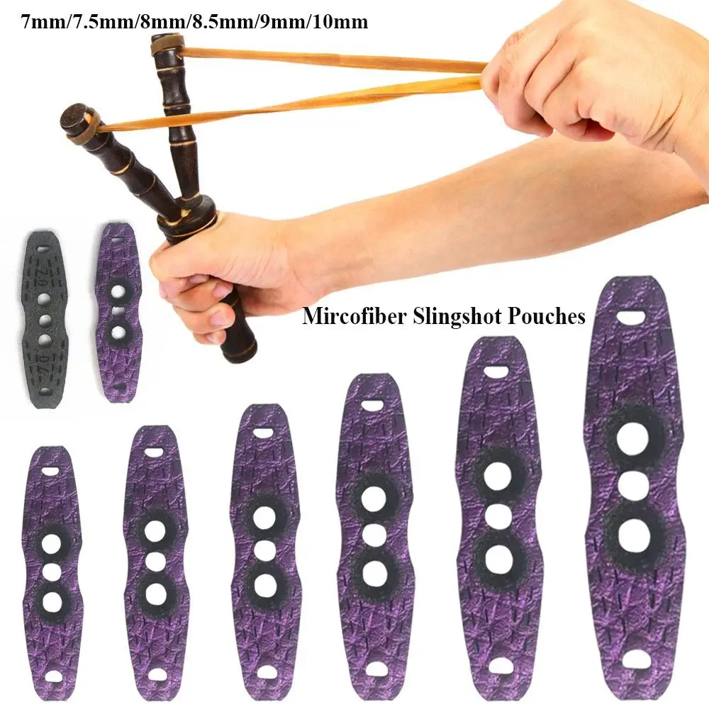 20Pcs Artificial Leather Pocket Mircofiber Slingshot Pouches Bags For Slingshots Hunting Shooting Fish Catapults Outdoor Tool