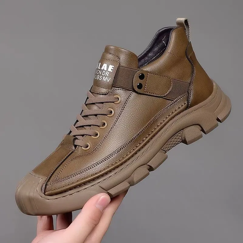 Scarpe Casual In Pelle Da Uomo Scarpe Alte Fatte A Mano Per Uomo Retro Trendy Work Zapatos Para Hombre Chaussure Homme Herren Schuhe