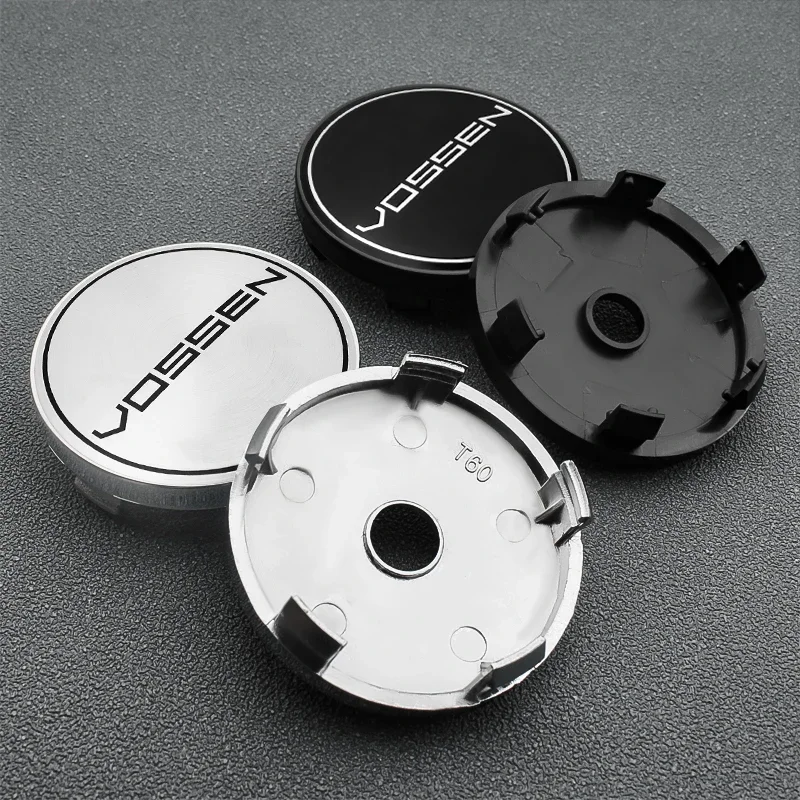 4 Pezzi 56Mm + 60Mm Vossen Car Hub Center Wheel Caps Emblema Badge Decalcomanie Styling Sticker Accessori