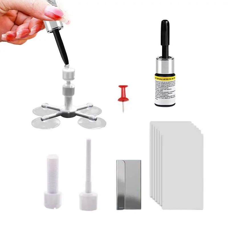 Kit Di Riparazione Del Parabrezza Kit Di Resina Di Riparazione Del Vetro Crepa Di Danni Minori Per Camion Auto Vetro Scratch Crack Ripristina Strument
