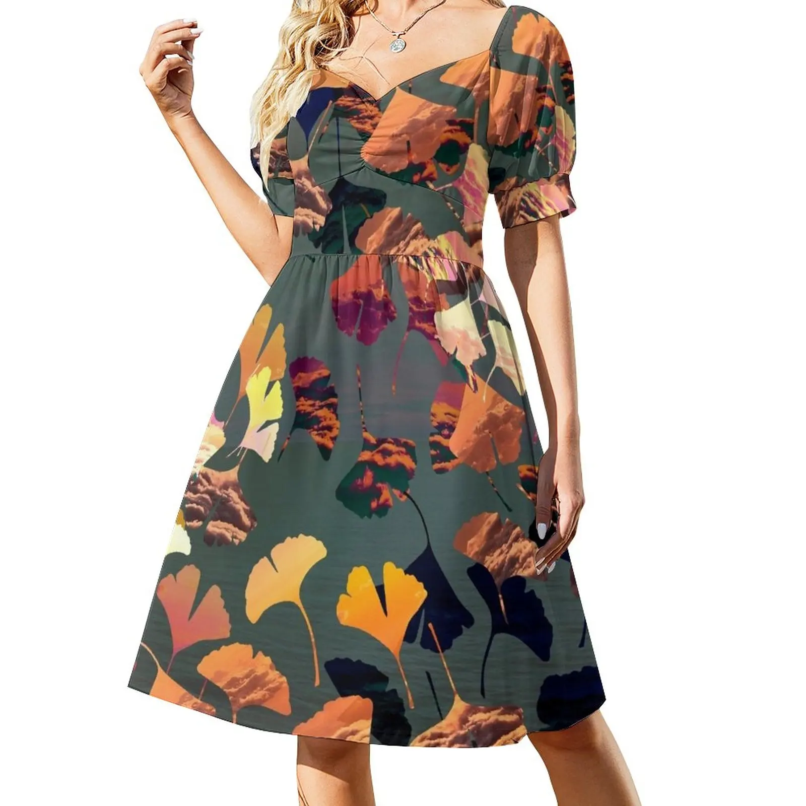 Autunno Ginkgo Biloba Dress Abiti Da Ballo Abiti Corti Sexy Abbigliamento Audace Abbigliamento Estivo Donna 2023