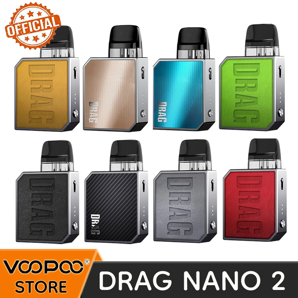 Voopoo Drag Nano 2 Pod 20W Kit 2Ml 0.8Ohm 1.2Ohm Cartuccia Pod Top-Fill 800Mah Batteria Vape Pod Vaporizzatore Per Sigaretta Elettronica