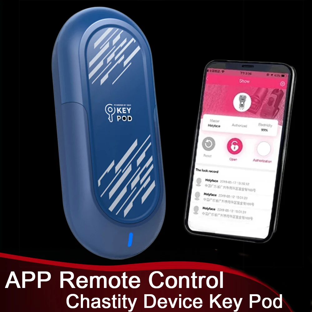 Qiui Key Pod Gabbia Di Castità Gay Cintura Di Castità Maschile Dispositivo Portachiavi App Telecomando Gabbie Per Gallo Intelligenti All'Aperto Access
