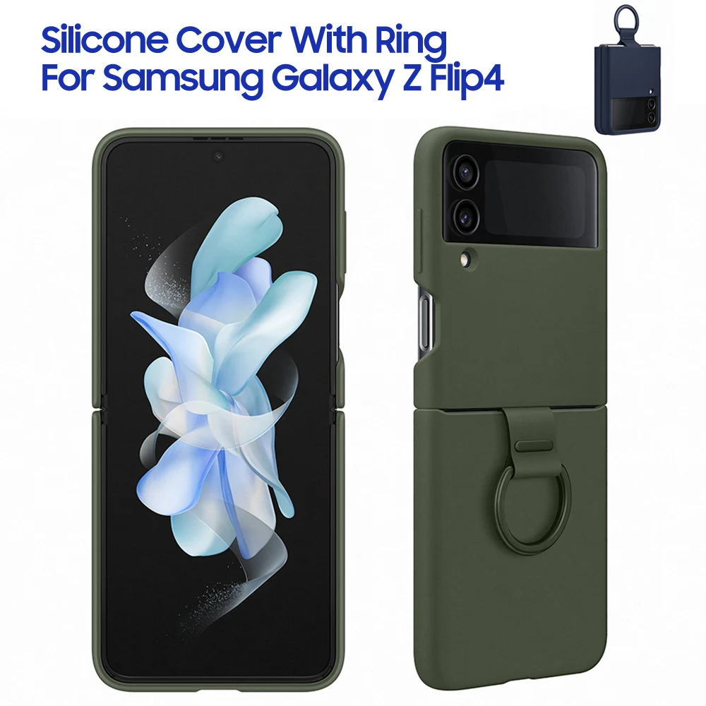 Per Samsung Galaxy Z Flip4 Cover In Silicone Con Anello Per Galaxy Z Flip4 Z Flip 4 Custodia Protettiva Completa Per Telefono