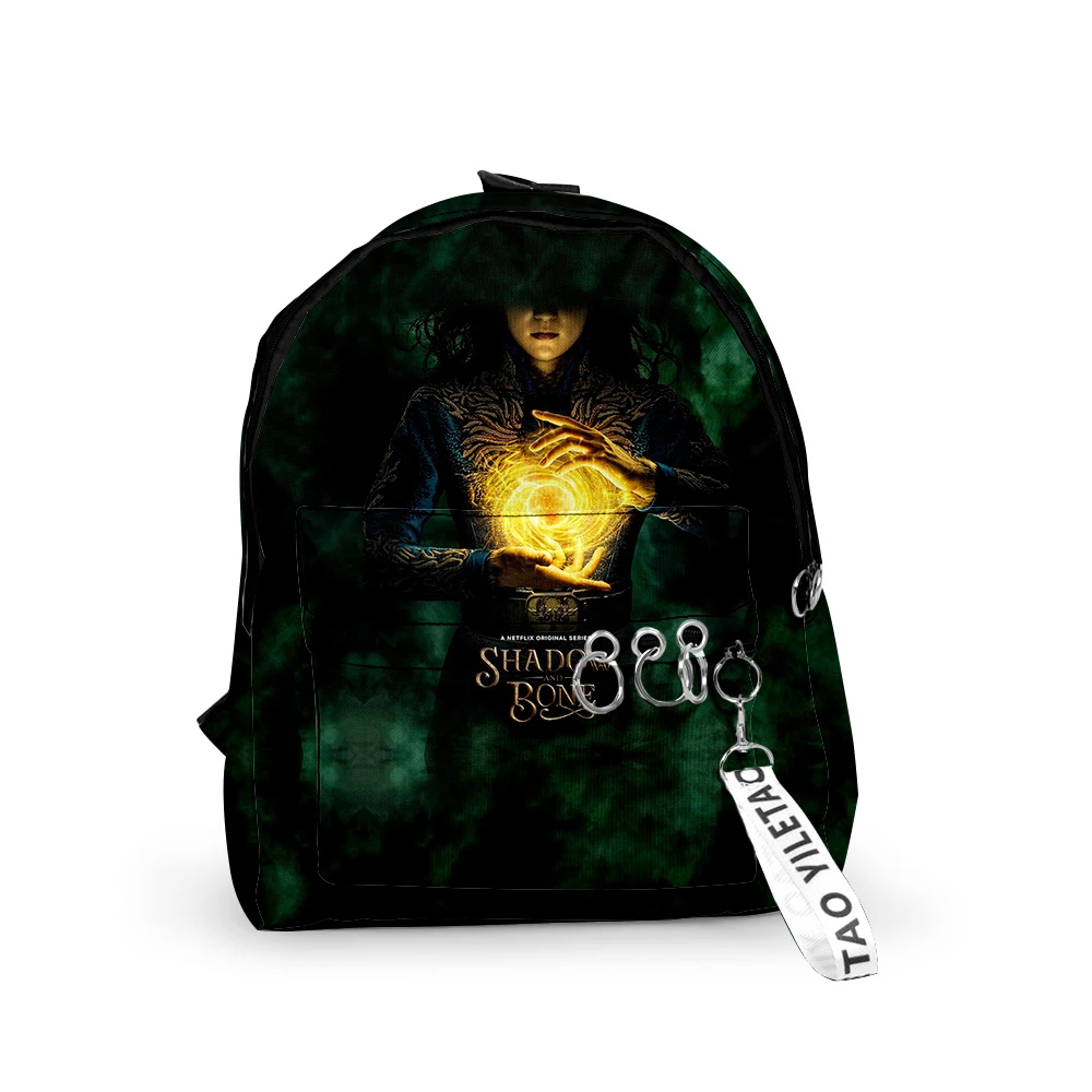 Cartoon Novità Shadow And Bone Zaini Ragazzi/Ragazze Studenti Scuola Borse Stampa 3D Portachiavi Oxford Impermeabile Carino Piccoli Zaini