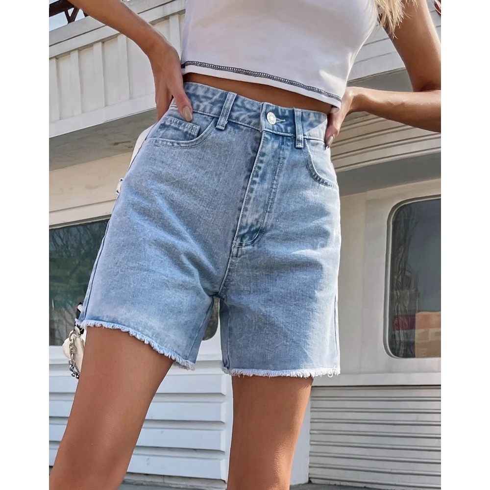 Summer Femme Trendy Vita Alta Denim Levis Shorts Donna Casual Lavato Distressed Jeans Corti Per Le Donne Hot Pants Streetwear Y2K