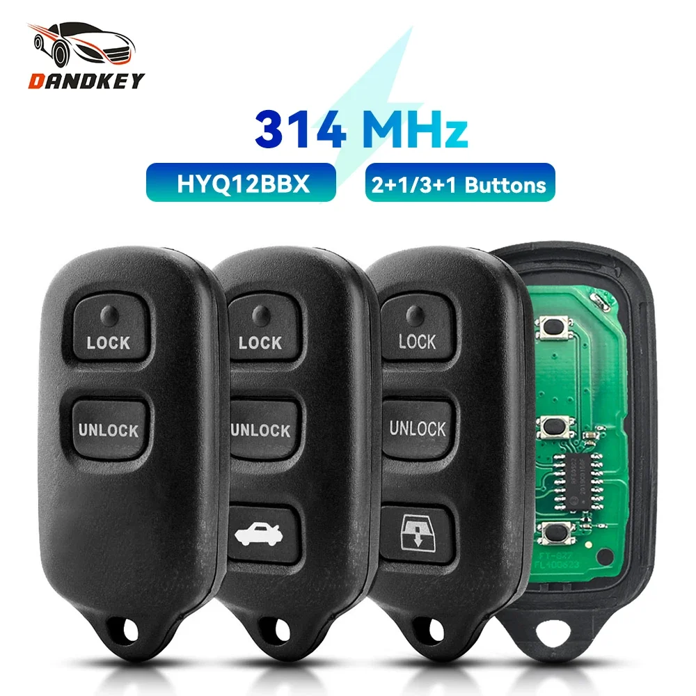 Dandkey Remote Car Key Fob 2/3 + 1 Pulsante Per Toyota Hyq12Bbx Highlander Muslimry Camry Solara Corolla Sienna 2002 -2007 315Mhz