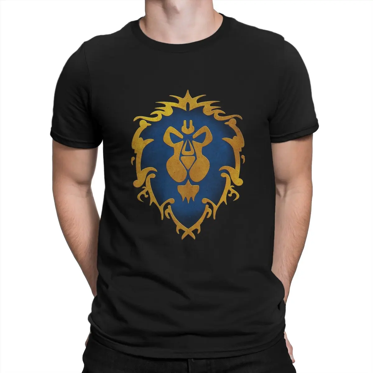 World Of Warcraft Lion Tshirt Uomo Top Vintage Summer Clothing T Shirt