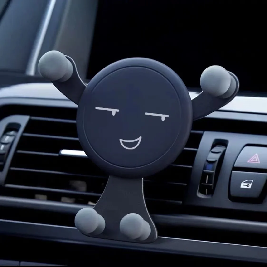 Gravity Car Phone Holder Air Vent Clip Smile Face Mount Mobile Cell Stand Supporto Gps Per Iphone 12 Pro Max Xiaomi Samsung