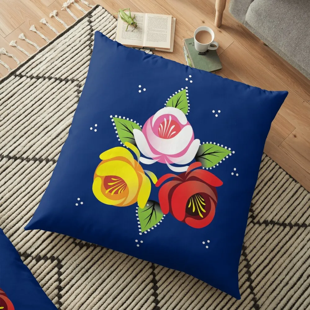 Narrow Boat Canal Art Roses Trio Floor Pillow Copridivano Per Soggiorno Cuscini Natalizi