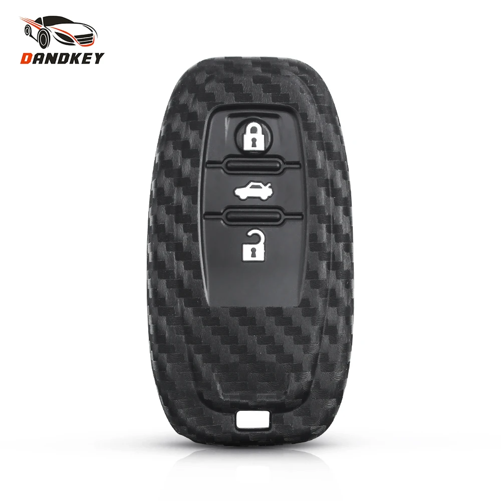 Dandkey 10Pcs Carbon Fiber Silicone Key Case Remote Auto Key Protection Covers Car Styling For Audi A6L A4L Q5 A3 A4 B6 B7 B8