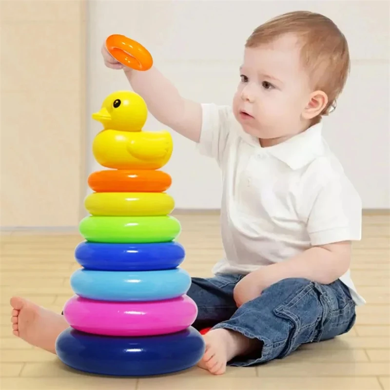 Montessori Rainbow Tower Stacking Toy Toddler Color Cognition Nesting Game Toys Baby Fine Motor Skills Giocattoli Educativi Per Il Bambino