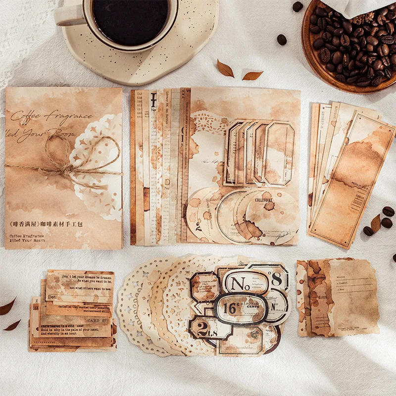 Vintage Coffee Dyed Paper Diy Scrapbooking Junk Journal Lace Tag Tn Timholtz Collage Diary Happy Plan Card Label Decoration