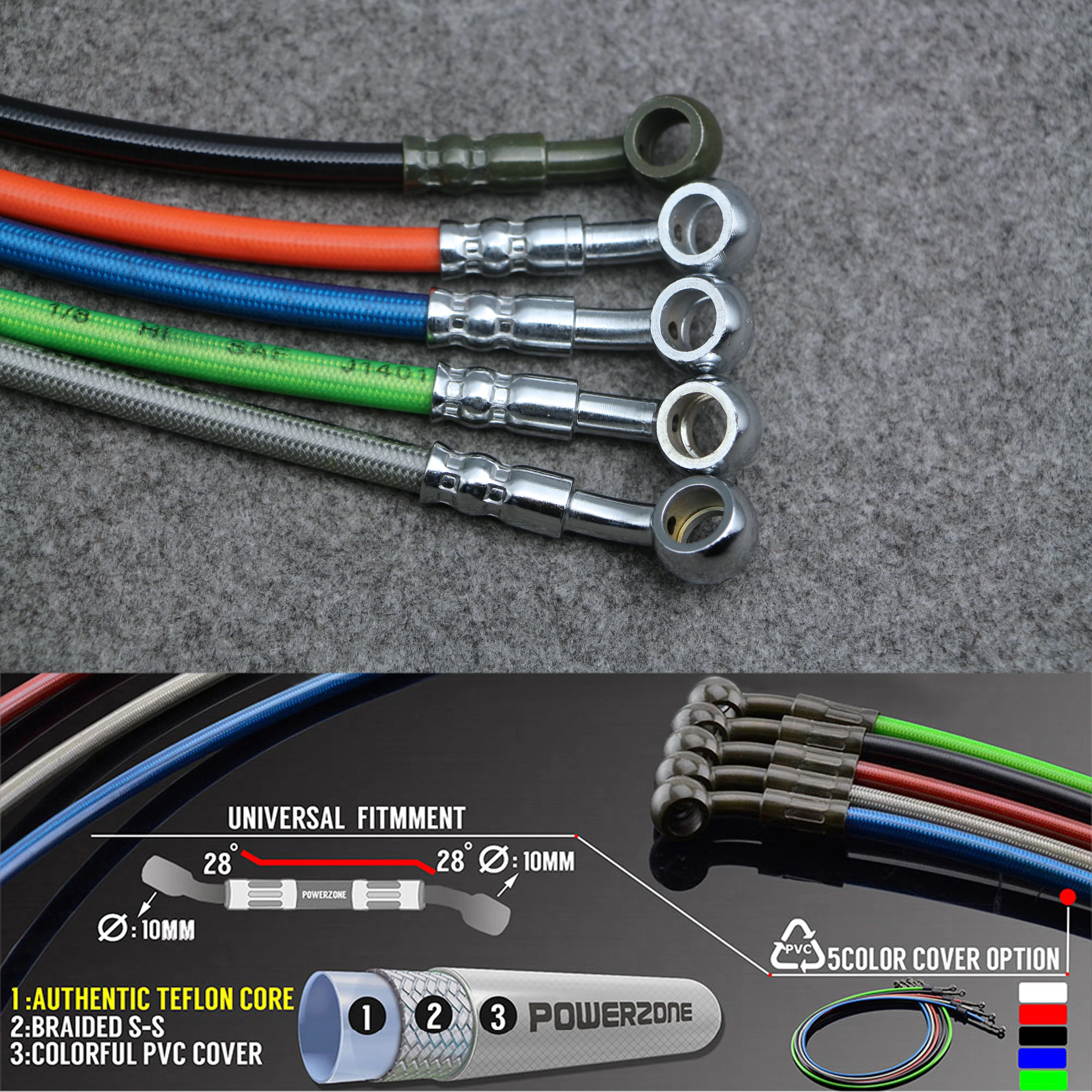M10 Freno In Treccia Tubi Olio Frizione Linee Di Tubi Cavi Adatta Per Vtr1000 Rc51 Cb600F 599 Honet 600 Cb900 919 92 Cbr250 Cb300F 500R