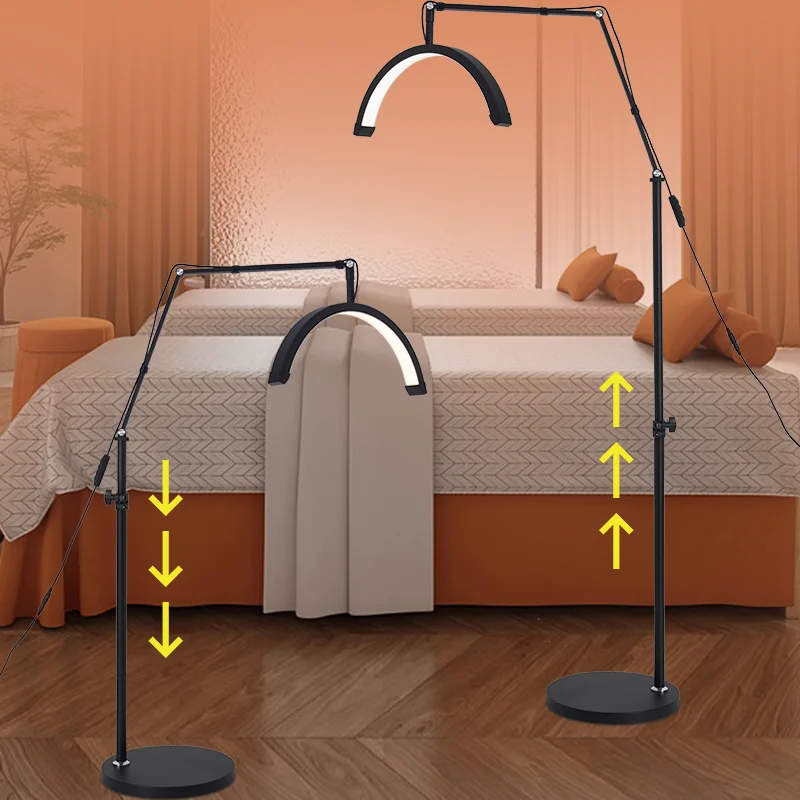 16 Pollici Led Half Moon Lash Light Temperature 3000K-6000K Floor Led Ring Lamp Per Beauty Facials Skincare Tattoo Sopracciglia Riprese