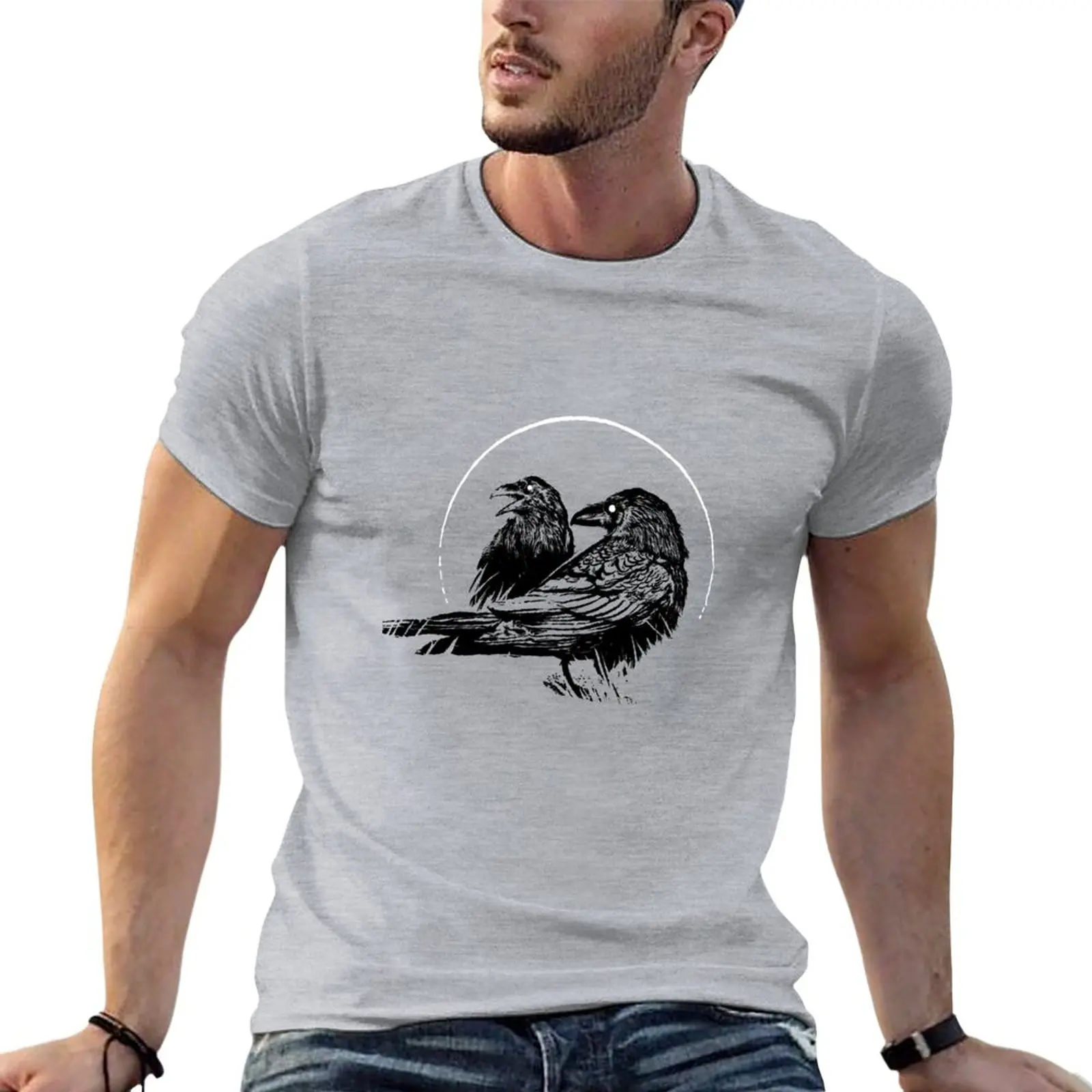 T-Shirt Ravens T-Shirt Tinta Unita T-Shirt Anime T-Shirt Bianca Tinta Unita Uomo