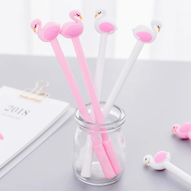50 Pcs Cute Beautiful Flamingo Swan Gel Pen Kawaii Writing Pens Learning Gel-Pen School Forniture Per Ufficio