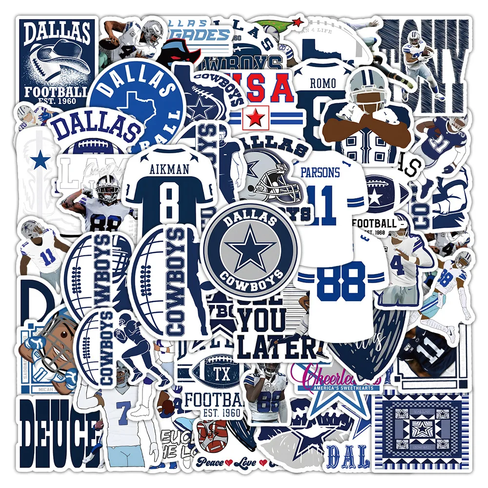 10/30/50 Pz Nuovi Dallas Cowboys Adesivi Calcio Cartoon Graffiti Ipad Casco Auto Chitarra Fai Da Te Scrapbook Giocattoli Decorazione All'Ingrosso