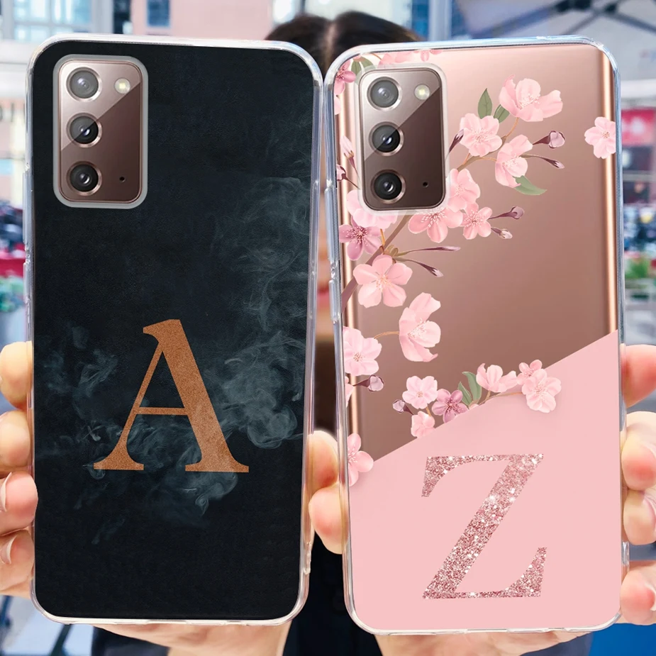 Per Samsung Galaxy Note 20 5G Custodia Sm-N981B Nuove Lettere Cover Custodia In Silicone Trasparente Per Samsung Note 20 Note20 5G Soft Shell