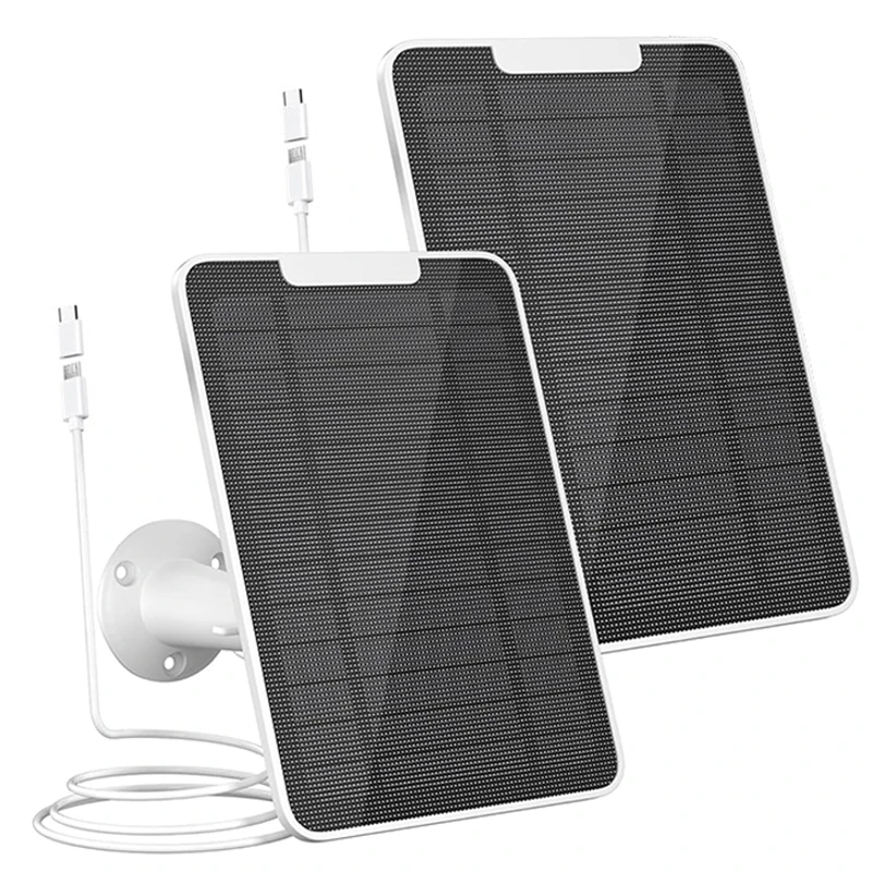 Pannello Solare Da 2 Pezzi Da 6W Per Pannello Solare Eufy Cam Per Fotocamera Eufy 2C/2C Pro,2/2Pro,E20/E40,Solo, Faretto Solocam Ecc.