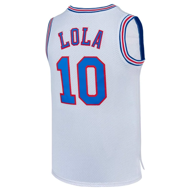 Movie Space Jam #10 Lola Cosplay Tune Squad Bunny Basket Jersey Camicie Di Halloween Per La Festa Bianco/Nero S-3Xl